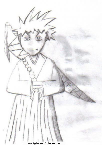 fan art facut niste desene noi dar cred mi-au iesit bn... ichigo kurosaki