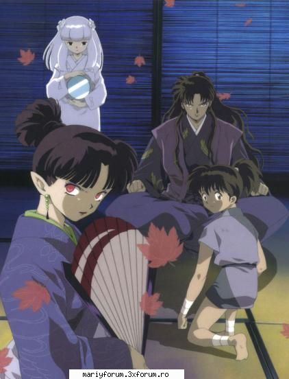 este alcatuita din : kanna ( ceaalba cu oglinda ) , kagura ( cea bruneta cu ochii rosii si evantai ,