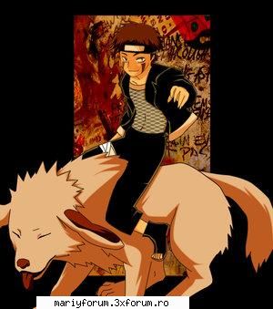 kiba - kiba,poate vb cu cainele sau daca ii da o pasila - Naruto