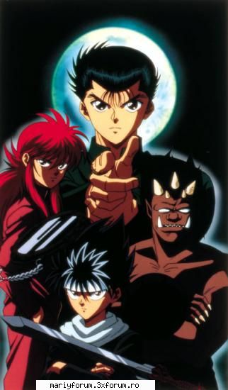 yusuke in prima misiune trebuia sa recupereze lucruri magice de la cei trei poze faine