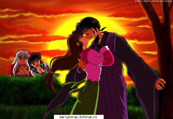 poze faine - un sarut lung pe ascuns - Inuyasha